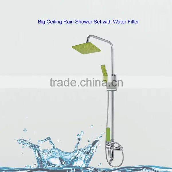 High Pure Copper Big Ceiling Rain Shower Set and Water Filter 3 in 1 Disposable Cartridge and Activated Carbon Fiber photo-2