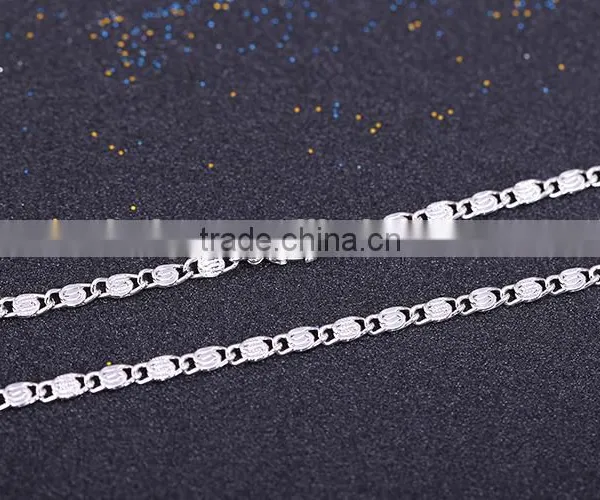 Yiwu Wholesale Fashion Jewelry Rhodium Plated Flat Chain Beautiful Necklace photo-4