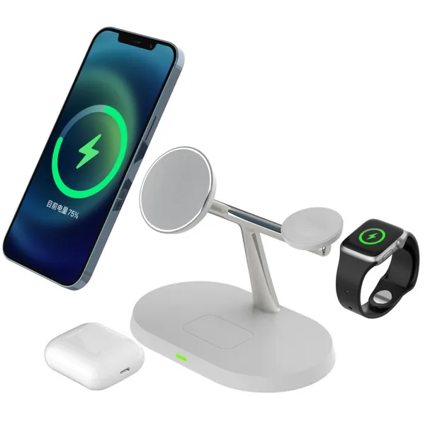 15W Magnetic Wireless Charger 3 in 1 Fast Wireless
