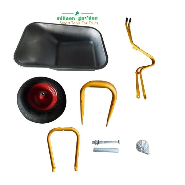 Single Wheel 6cbf Construction Trolley Wheel Barrow Metal Handle Metal Tub photo-2