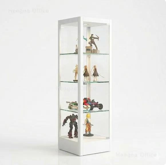 Building Block Display Case for Collectible Brick Showcase / LED-Illuminated Glass Cabinet Transparent Back Panel Knock-Down photo-2