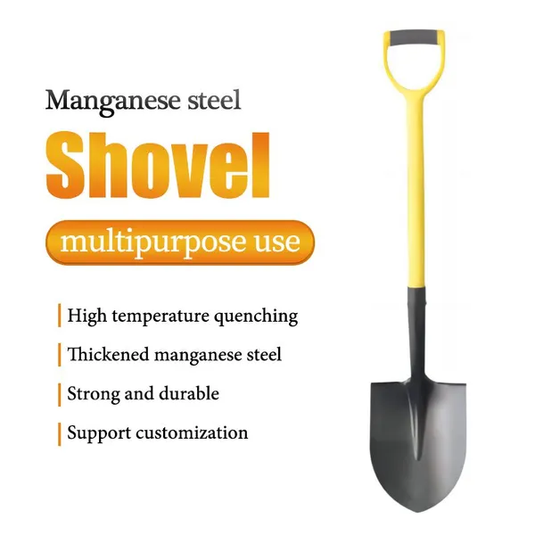 Heavy Duty Manganese Steel Round Point Shovel Garden Shovel for Digging Holes and Soil Cultivation photo-2