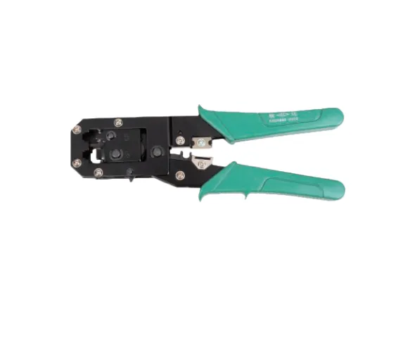 Pinzas de terminación de red RJ11 RJ45 de doble cabeza 6P/8P, Apretador de cable Ethernet de acero al carbono alto con cortador y pelador incorporados