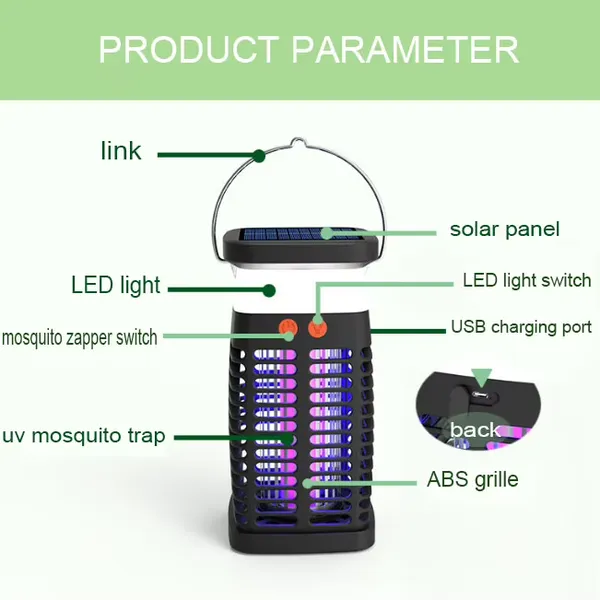 New Design Portable Rechargeable Electric Mosquito Zapper Light Mosquito Repeller photo-5