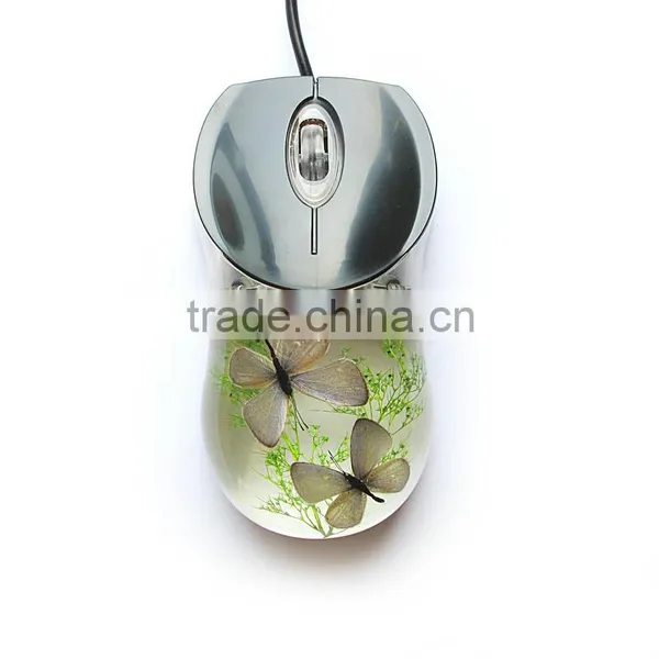 Fashionable New Style Resin Real Buttfly Computer Mouse photo-3
