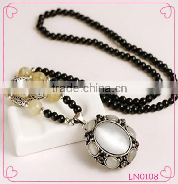 Fashion Rosary Bead Necklace Crystal Opals Fashion Jewelry South Korea's Sweater Chain