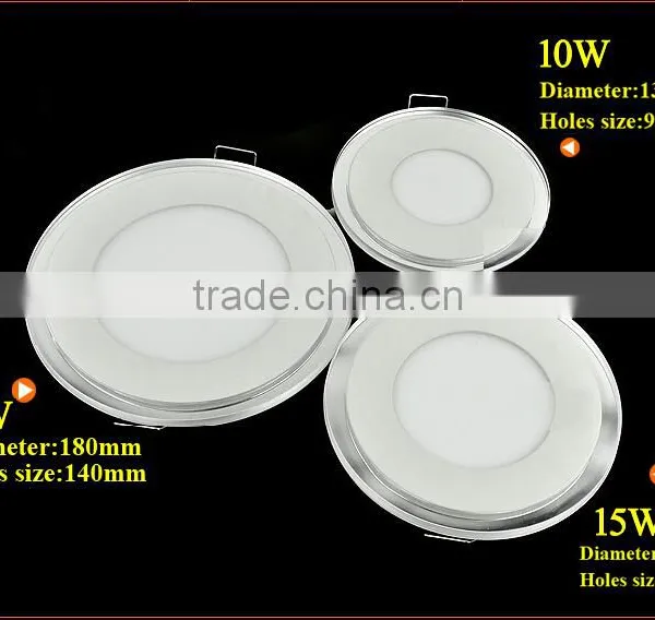Double Color LED Panel Light 10W 15W 20W Blue+White/Warm White Round Ultrathin LED Ceiling Lamp photo-6