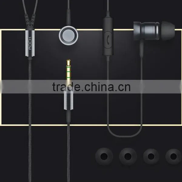 Original ROCK Mula Stereo Earphone In-ear Headphone Handsfree With Mic For SAMSUNG For IPhone Universal Earbud MT-4381 photo-4