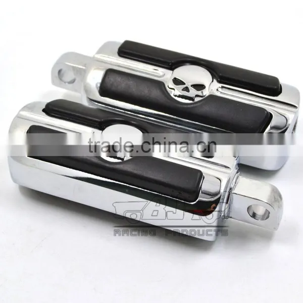 BJ-FP216-051 Chrome Billet Aluminum Foot Pegs Pedal for Serrated Harley Davidson Style photo-2