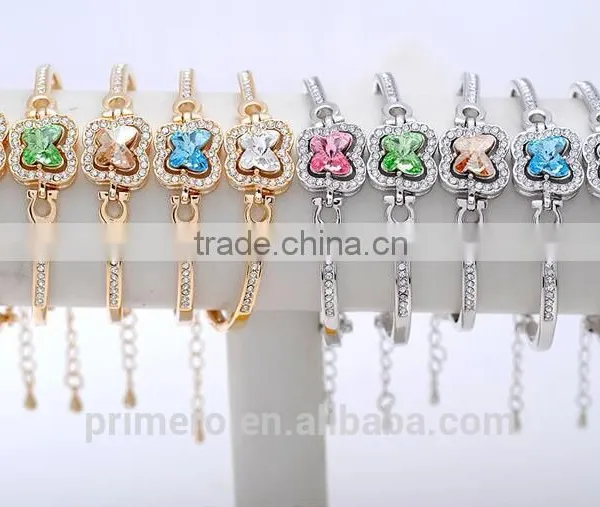 Austria Crystal Rhinestone Gold Charm Bracelets Elegant Butterfly Bangle For Women photo-5