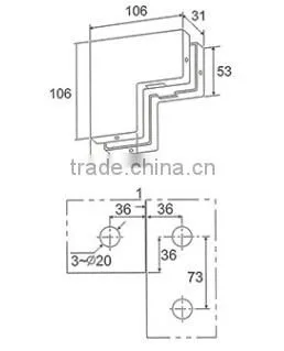 China Glass Clamp Glass Shower Door Hinges Pivot (DL-036) photo-2