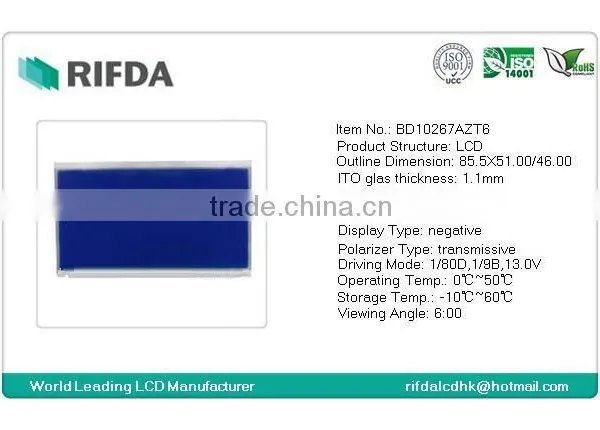 Graphic Lcd Panel 160x80 Dot Matrix STN Blue Lcd Display photo-2