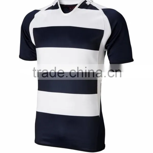 Short Sleeve Striped Custom Color Rugby Jerseys photo-2