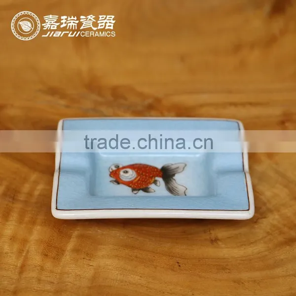 Portable Hand Painted Ceramic Hotel Ashtray Custom photo-5