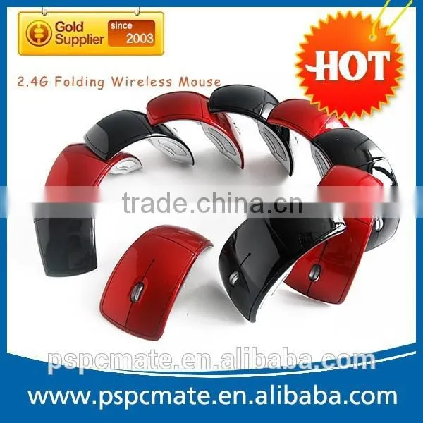 Optical Coreless Foldable Folding Arc Wireless Mouse Mice+USB 2.4G Snap-in Receiver OEM photo-2