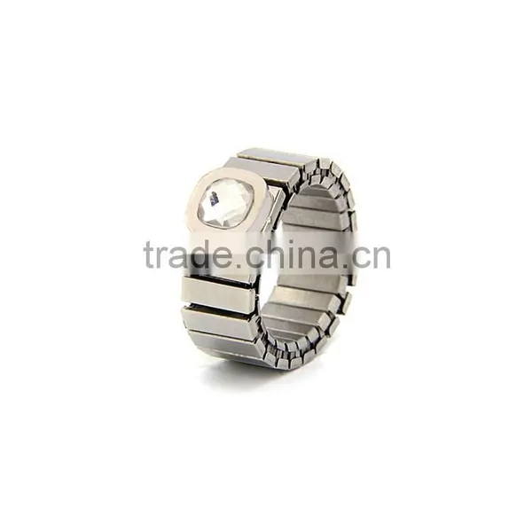 2015 Fashion Jewelry Shield Design Stainless Steel Wheel Zircon Ring photo-2