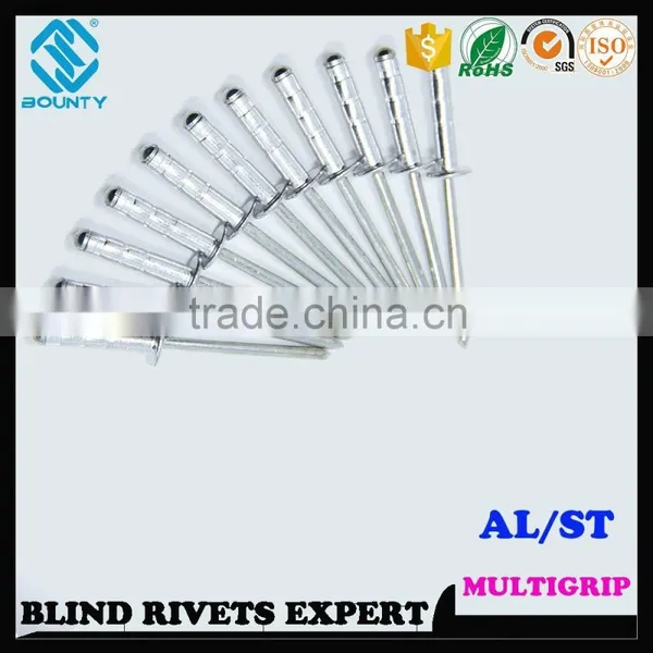 HIGH QUALITY FACTORY DOME HEAD ALU/ST MULTI-GRIP POP RIVETS photo-4