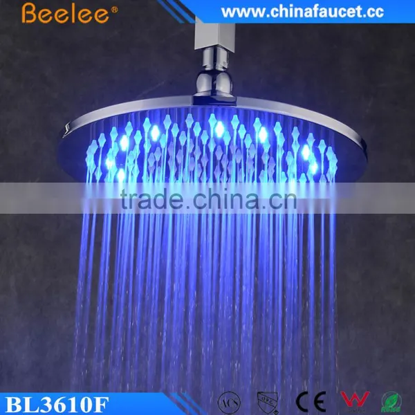 Round Brass Luxury Shower High Pressure Colorful LED Shower Head Powered by Water Pressure photo-4