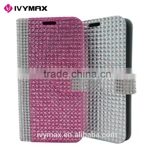 IVYMAX Premium Luxury Lady Style Bling Diamond Magnetic Crystal Leather Book Cover for Samsung Galaxy s7 Wallet Case photo-6