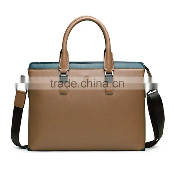 Dongguan Factory Promotional Leather Briefcase With Zip Lock Laptop Handbag