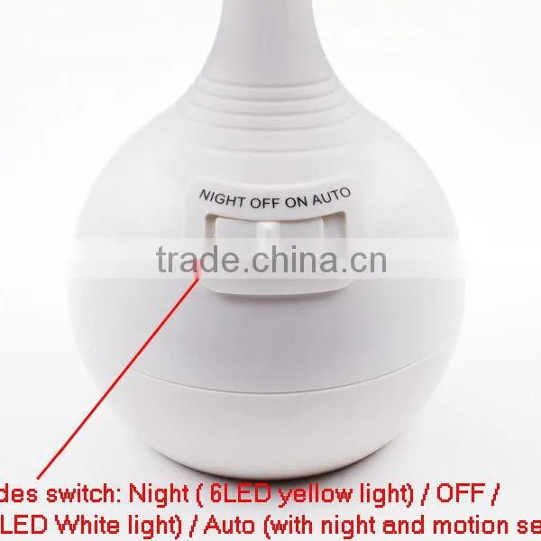 6 White LED + 6 Yellow LED Battery Operated Table Lamp With Night and Motion Sensor photo-4