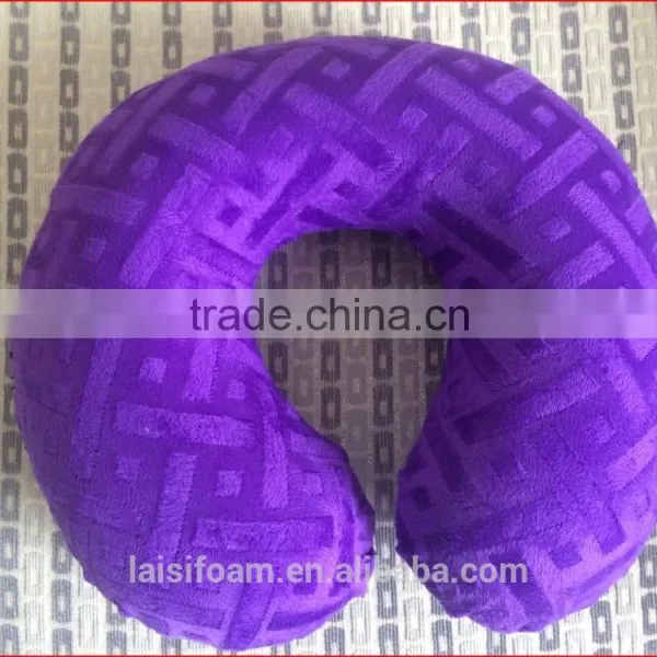 100% Polyester u Shape Pillow for Neck Pillow Memory Foam Travel Neck Pillow LS-U-014-D