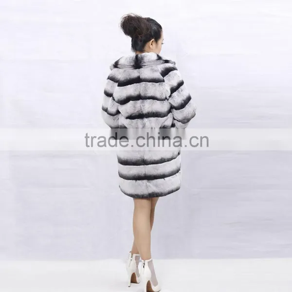 Wholesale Cheap Price Chinchilla Rex Rabbit Fur Jacket photo-4