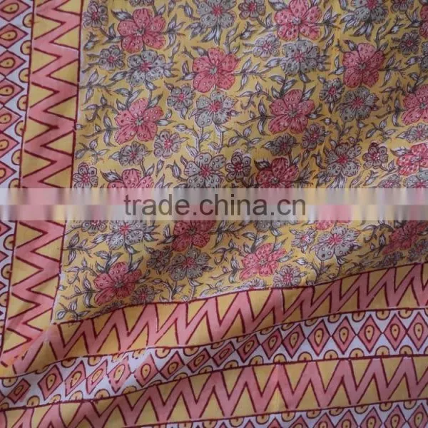 Indian Jaipur Handmade Cotton Voile Soft Fabric Printed Quilts/ Bed-cover/bed-sheets/quilt/throw photo-3