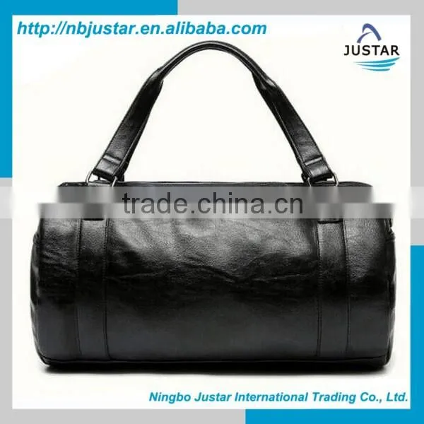 Duffel Bag Style Barrel Shape PU Leather Material Tote Bag Type Sports Bag