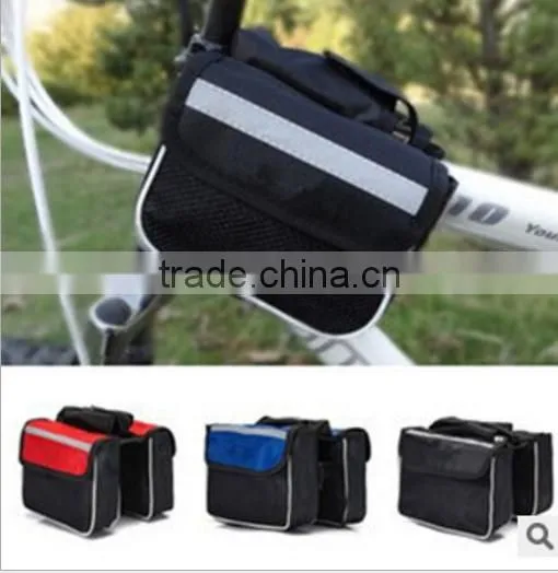 Cheap cycling bag phone bicycle accessories bicycle saddle tube package mountain Bicycle Double Bag