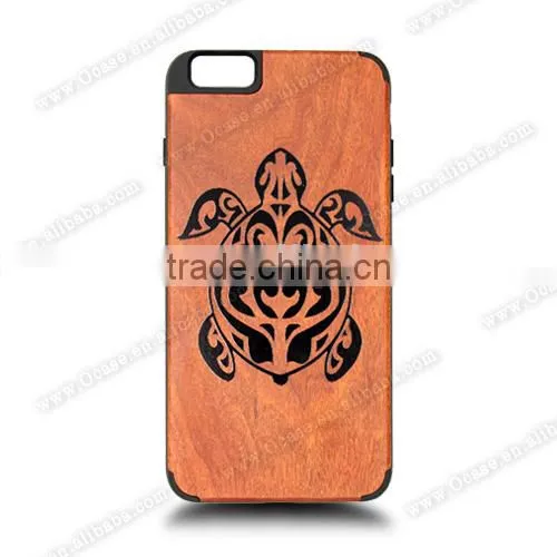 Hot Sale PC/TPU Wood Designable Engraving Phone Case Two Parts for Iphone 6/6 Plus photo-3