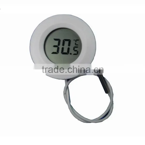 Outdoor /indoor Round Black/White Small Digital Thermometer photo-2