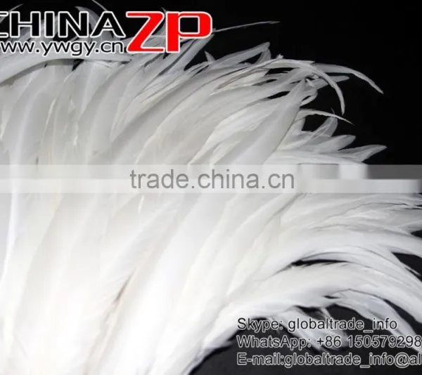 Top Supplier ZPDECOR Bulk Sale 35-40cm Length Natural Bleached White Fully Dyed Rooster Chicken Feathers photo-5