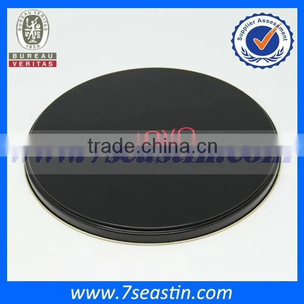 Elegant Black Round Shaped Empty Metal Tin Box For Chocolate Cookies Candy Packaging photo-3