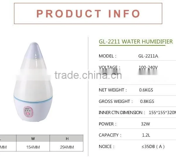 LED Light Aeration Aroma Ulrtasonic Diffuser GL-22 11E photo-2