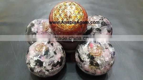 R.B.S Orgone Ball For Sell : Wholesale Rose Quartz,Black Tourmaline,Selenite Orgone Ball Spheres photo-5