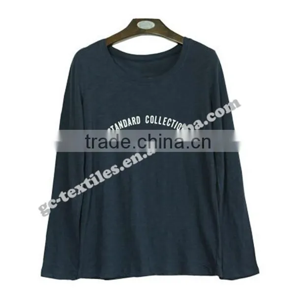 Girl's Manlange Grey Printed Standard Collection Long Sleeve T-shirts photo-3