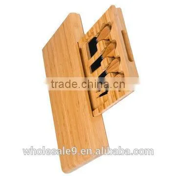 Picnic Bamboo Cheese Board Tool Set With Hidden Tool Drawer photo-4