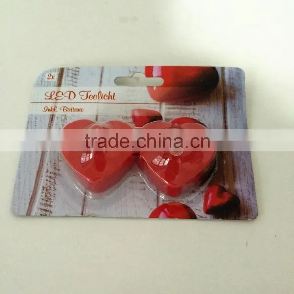 Valentine Led Tealight Heart Shaped Flicking Tealight Candle Valentine Decoritive Led Candle Light photo-3
