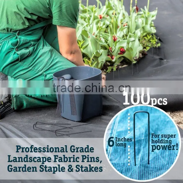 6-Inch Garden Landscape Staples Stakes Pins. U-Tyoe Nail. photo-4