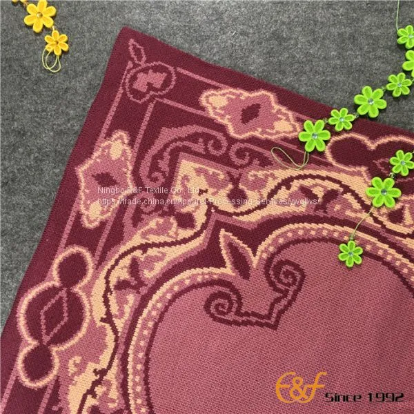 Wool Acrylic Jacquard Luxury Knitted Winter Blanket photo-4