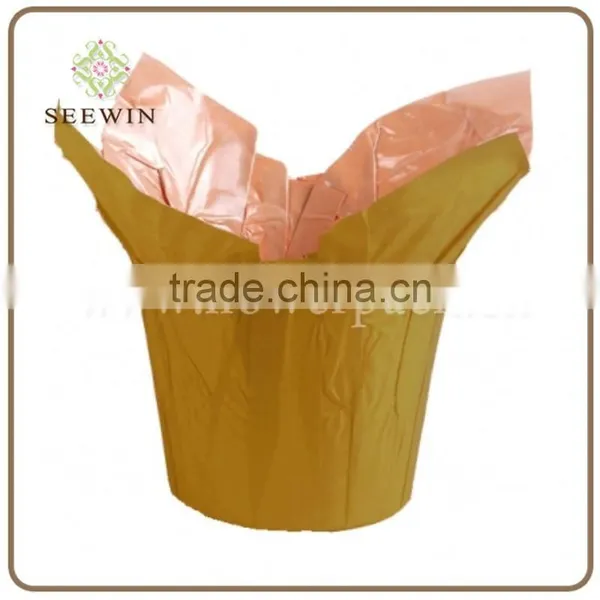 Colourful Indoor Decoration Kraft Paper Flower Pot photo-6