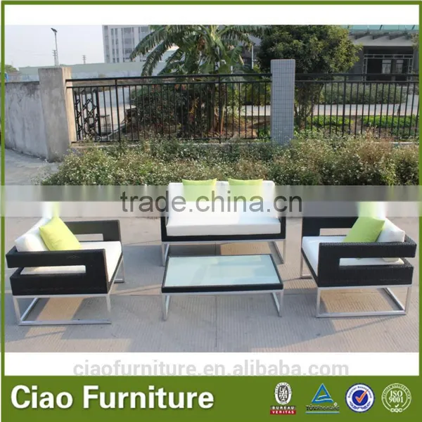 New Design Rattan Sofa 4 pc Leisure Aluminum Frame Outdoor Furniture Used Garden Sofa Set photo-2