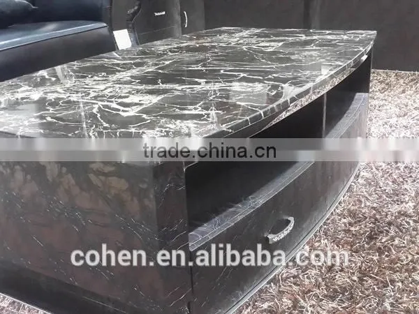 Foshan Cohen Unique Design Mdf Storage Cabinets Thick Marble Top Center Tables photo-5