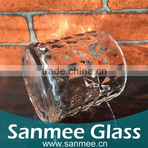 Hot Selling Diamond Pattern Glass Candle Holder photo-2