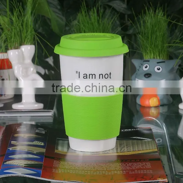 New Design Hot Selling Ceramic Mug With Silicone Lids and Sleeves With Customized Printing photo-4