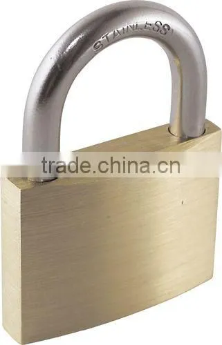Stainless Steel Shackle Brass Padlock With Keys