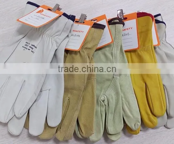 DDSAFETY High Quality Yellow Cow Grain Leather Gloves Driver Gloves photo-6