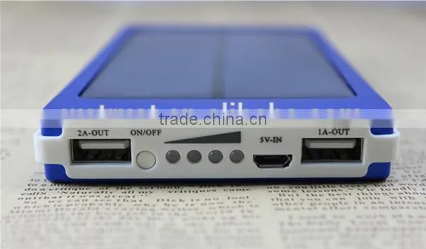 8000mAh Rectangle Shape Solar Panel Power Bank With Lights photo-2