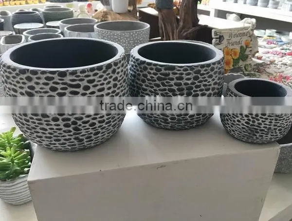 Round Cement Flower Pot for Decorative photo-5